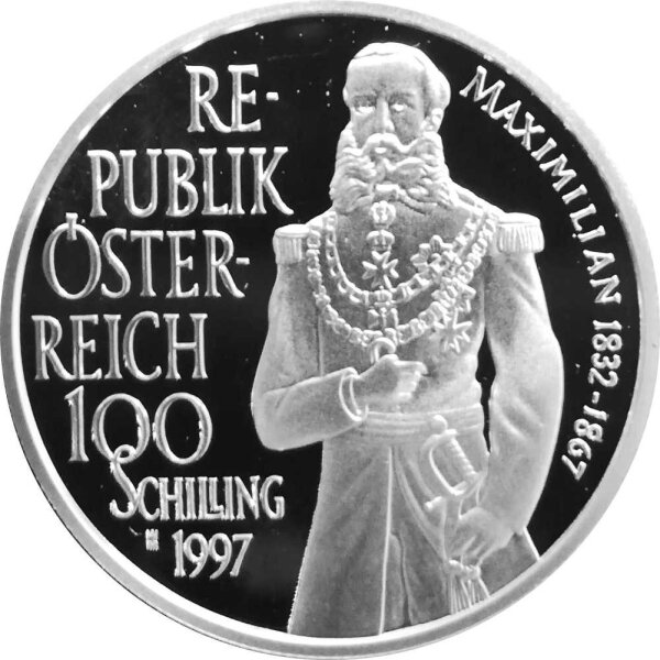 Österreich 100 Schilling 1997 Maximilian Schloss Miramar Silber P