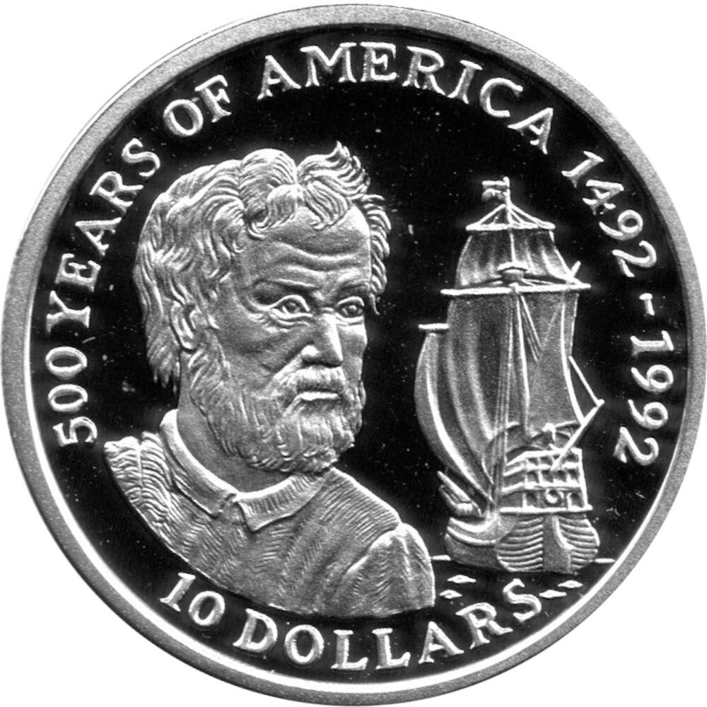 Cook Islands 10 Dollars 1990 500 Jahre Entdeckung Amerikas Amerigo V