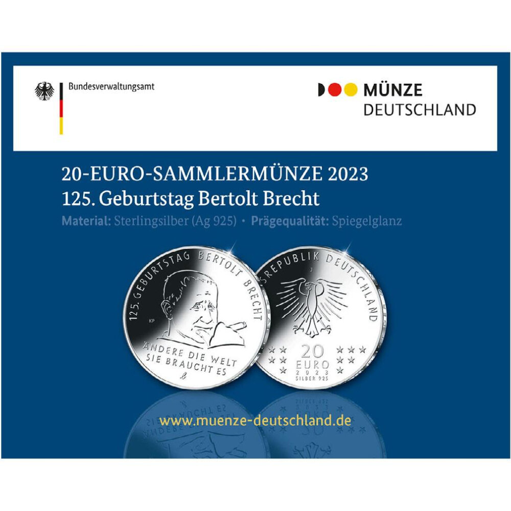 Deutschland 20 Euro 2023 Bertolt Brecht PP 42 72