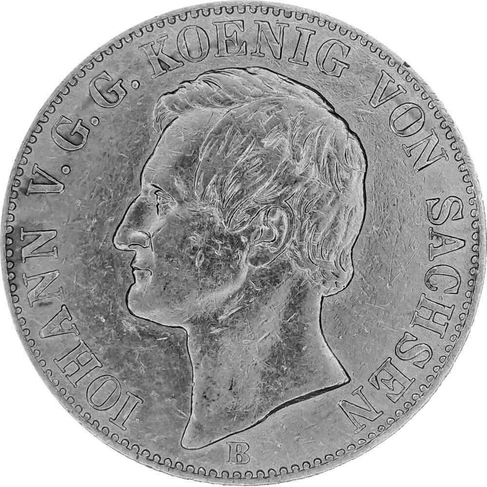 Sachsen 1 Vereinstaler Ausbeutetaler 1862 König Johann 1854 1873