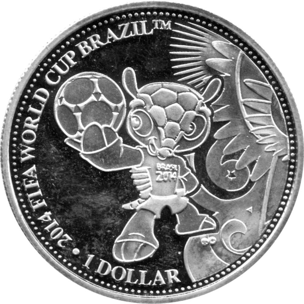 Cook Islands Dollar Xx Fu Ball Wm In Brasilien Maskott