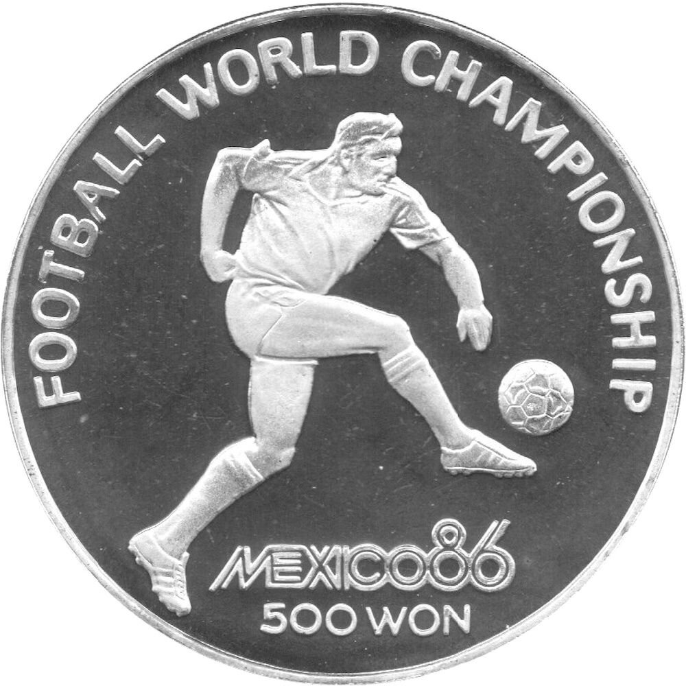 Nordkorea 500 Won 1987 XIII Fußball WM 1986 in Mexiko Stürmer