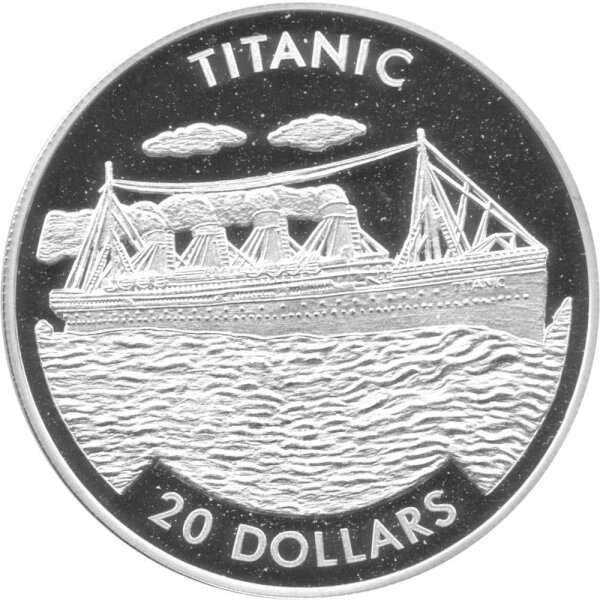 Liberia 20 Dollars 2000 - Titanic - Silber PP, 31,80