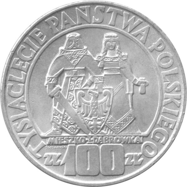 Polen 100 Zlotych 1966 - 1000 Jahre Polen - Silber, 85,00