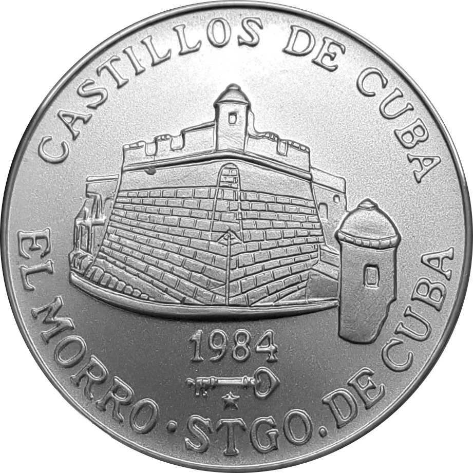 Kuba 5 Pesos 1984 Festung El Morro Santiago de Cuba - Silber, 19,63